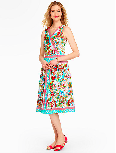 talbots dresses, spring dresses, colorful dresses, pattern dresses