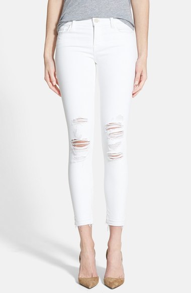 distressed jeans, distressed white jeans, white jeans