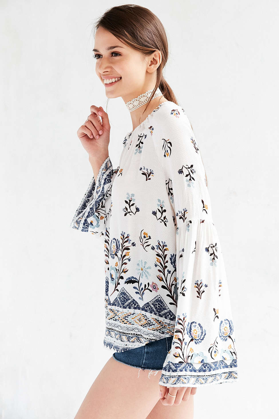 floral bell-sleeve, bell-sleeve tops, fall's new flare